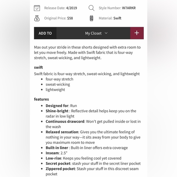 Lululemon 8 Black Hotty Hot Athletic Shorts 2.5" Inseam - Picture 6 of 8